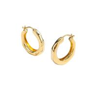 KONFEN Boucles d'oreilles créoles pour femmes motif vagues, boucles d'oreilles créoles rondes réglables classiques brillantes femmes filles, or