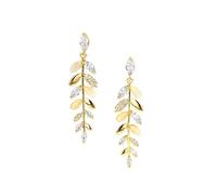 KONFEN Boucles d'oreilles Or Femme, Feuilles Boucle d'oreille Pendante Longue, Boucle d oreille Asymetrique Dépareillé Femme avec Zircone, Anneau Oreille Haloween Bijoux pour Femmes et Filles (Or)