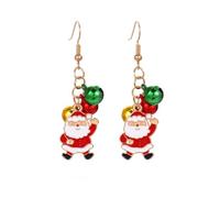 KONFEN Boucles D'oreilles pour Femmes, Boucles D'oreilles Pendantes en Alliage en Forme de Père Noël, Percées pour les Anniversaires et les Fêtes Fin D'année
