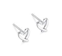 KONFEN Boucles d'oreilles pour femmes, cœur ajouré, boucles d'oreilles en argent véritable en forme de cœur, bijoux classiques réglables pour femmes et filles, argent