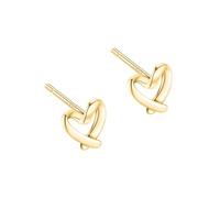 KONFEN Boucles d'oreilles pour femmes, cœur ajouré, boucles d'oreilles en argent véritable en forme de cœur, bijoux classiques réglables pour femmes et filles, or