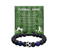 KONFEN Bracelet de Football, Bracelet Foot en Pierre Naturelle, Avec Carte Cadeau, Cadeaux de Bijoux Pour Garçons, Tissé Réglable, Cadeau Foot Pour Enfants, Adolescents, Filles et Garçons Bleu style A