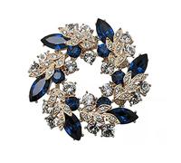 KONFEN Broches pour Femmes, Broche Fleur Cristal avec Feuille Zircone, Broche Femme Vetement, Une Broche Vintage Broche Pince Veste Pull Bijoux Cadeau Pour Vêtements sacs à dos Décor Mariage Noël