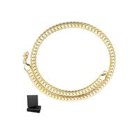KONFEN Chaine Homme Acier Inoxydable, 7mm * 22" Collier Cubaine Acier Inoxydable pour Homme, 55cm Chaîne Cubaine Epaisse Long Hip Hop Bijoux Cadeau d'anniversaire pour Homme Garçons