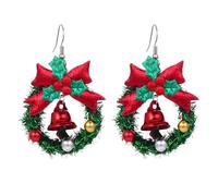 KONFEN Clous D'oreilles pour Femmes, Boucles D'oreilles Pendantes en Alliage avec des Boucles en Forme D'herbe, Bijoux Forme Cloche Colorée, Cartilage Anniversaire Cadeaux Noël