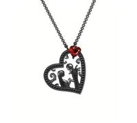 KONFEN Collier Couple, Pendentif en Squelette Couple en Acier Inoxydable avec Collier Mains Jointes, Pendentif Gothique Punk en Forme de Cœur avec Chaîne de Pendentifs en Réglable Cadeaux pour l'ami