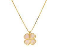 KONFEN Collier Pendentif Argent 925, Colier Trèfle à 4 Feuilles Or avec Zircon Femme, Collier Feuille Elégant Bijoux Cadeau pour Fille Ado Maman, Cadeau de Saint-Valentin Saint Patrick