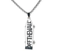 KONFEN Collier Pendentif Homme Femme, Skateboard Cadena Acero Inoxidable Colgante Viking 70cm, Cordon Necklace Men Chaine Pingente Bijoux Cadeau d'anniversaire pour Chico Chapa Garçons Hip Hop