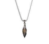 KONFEN Collier Pendentif Pierre de Vœux Pour Homme, Pendentif Pierre de Vœux Avec Chaîne, Classique Vintage, Cadeau D'Anniversaire/NoëL/Pâques/Grandeur, Argent/Gris, Acier Titane + Alliage