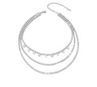 KONFEN Colliers à strass superposés pour femmes, collier ras du cou à pendentifs en strass étincelants, pendentif papillon vintage, bijoux boho pour les amoureuses (3 modèles, or/argent)