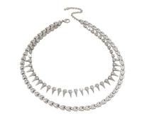 KONFEN Colliers à strass superposés pour femmes, collier ras du cou à pendentifs en strass étincelants, pendentif papillon vintage, bijoux boho pour les amoureuses (3 modèles, or/argent)