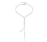 KONFEN Colliers longs en Y pour femmes, Collier long élégant à pompons en V profond pour robe de soirée, Bijoux croisés en acier titane, cadeau pour l'amour (2 modèles, or/argent)