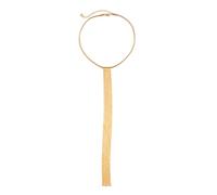 KONFEN Colliers longs en Y pour femmes, Collier long élégant à pompons en V profond pour robe de soirée, Bijoux croisés en acier titane, cadeau pour l'amour (2 modèles, or/argent)