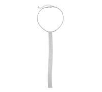 KONFEN Colliers longs en Y pour femmes, Collier long élégant à pompons en V profond pour robe de soirée, Bijoux croisés en acier titane, cadeau pour l'amour (2 modèles, or/argent)