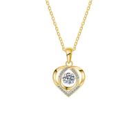 KONFEN Colliers pour Femmes, Collier à Pendentif Coeur en Zircon Mobile, Chaîne Ajustable Necklaces, Bijoux Cadeaux pour Women Filles, Or