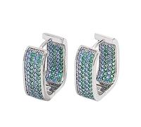 KONFEN Creole Femme Boucles d'oreilles, Argent Creoles Petite Boucle avec Zircone et Strass, Chunky Creoles Dorees Hoop Earrings, Hypoallergénique Anneau Oreille Bijoux Cadeau pour Femmes Filles