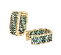 KONFEN Creole Femme Boucles d'oreilles, Or Creoles Petite Boucle avec Zircone et Strass, Chunky Creoles Dorees Hoop Earrings, Hypoallergénique Anneau Oreille Bijoux Cadeau pour Femmes Filles