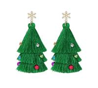 KONFEN D'oreilles pour Femmes, Clous D'oreilles en Alliage avec Flocon de Neige Houppe Sapin de Noël Boucles D'oreilles Percées, Cartilage Chirurgical Anniversaire Cadeaux de Noël