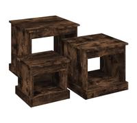 Konferenční Stolky 3 ks Kouřový Dub Kompozitní Dřevo Table Basse Set