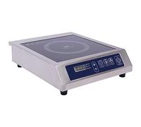 Konfiur Plaque de cuisson à induction, 3500 W, 220 V, 13 niveaux de puissance, affichage LED, minuterie, reconnaissance automatique des casseroles, gris