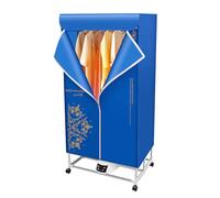 Konfiur Sèche-linge électrique 1500 W, séchoir à linge chauffant portable avec télécommande, minuterie 30-180 min, température max. 70 °C (bleu avec motif)
