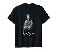 Konfuzius Portrait de Philosophe Chinois Ancien T-Shirt Graphique avec Valeur