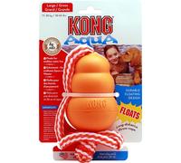 KONG Aqua M, rouge avec corde - Jouet à mâcher en caoutchouc naturel pour chiens