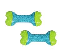 KONG CoreStrength Bone - Lot de 2 jouets à mâcher dentaires pour chien - Durable - Jouet multicouche avec corps texturé pour le nettoyage des dents - Taille S/M