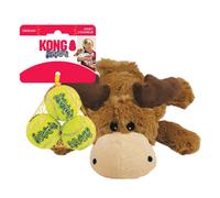 Kong Cozie Marvin Moose & Squeakair Balls (3 pack) - Jouets pour chien et m cher pour le plaisir - Toy Moose pour le jeu int rieur - Boules de jo
