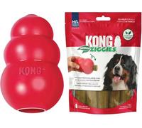 KONG Ensemble de jouets classiques et friandises améliorées Ziggies - Jouet à mâcher durable pour chiens - avec friandises Ziggies améliorées - Accessoires pour chien pour s'amuser et se sentir en