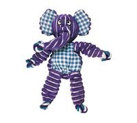 KONG Floppy Knots en Corde Nouée, Éléphant, Taille Moyenne/Grande | Peluche avec Corde Nouée Interne et Rembourrage Minimal, Couineur Intégré et Textures Variées pour un Jeu Stimulant