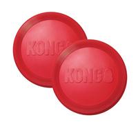 KONG Flyer Lot de 2 disques en caoutchouc pour chien, à attraper, rapporter et jouer Rouge Taille L