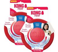 KONG Flyer- Lot de 2 disques Volants en Caoutchouc Durable pour Petits Chiens