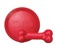 KONG - Goodie Bone and Flyer - Os m cher en caoutchouc durable et disque volant - pour grands chiens
