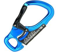 Kong Italy - Carabiner en Aluminium Forme D - Mousqueton Large Ouverture - Double Levier de Sécurité - Turquoise/Noir