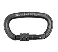 Kong. Ovalone Alu Screw Sleeve. Mousqueton Ovale en Aluminium avec Grande Ouverture. Virole à vis et système Keylock - Certifié NFPA1983. Fabriqué en Italie. Poids 72 g. 1 unité, Couleur Noire.