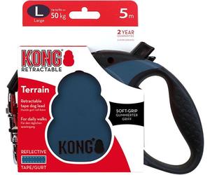 Kong - Retractable Leash Terrain L 5m Tape Blue Max 50kg - (608.1116)