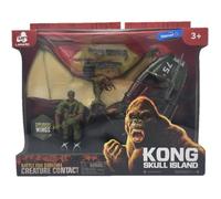 Kong Skull Island Playset avec créature volante et bateau