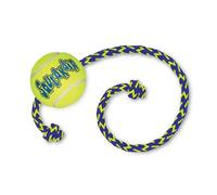 Kong Squeakair balle avec corde jaune bleu