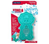 KONG ZoomGroom Brosse à bulles pour chien - Distributeur de savon, brosse de massage et de gooming pour chiens, élimine les poils morts - Fonctionne sur tous les types et longueurs de pelage