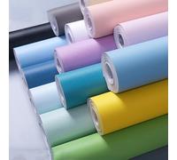 Kongdson Papier peint autocollant, couleur unie, rouleau en plastique imperméable pour meubles, bureau, tiroir, armoire, plan de travail (0,45 x 3 m, blanc crème)