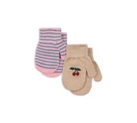 Konges Slojd - Lot de 2 paires de moufles Cerise / Rayures