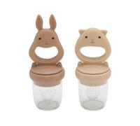 Konges Slojd - Lot de deux grignoteuses en silicone - Bark/Shell