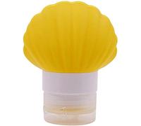 KongEU Lot de 2 flacons de voyage en silicone en forme de coquillage pour shampooing, après-shampoing, lotion, conteneurs souples et portables pour le camping, 90 ml - Jaune
