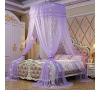 KongEU Moustiquaire de lit romantique et élégante en dentelle - Plusieurs tailles - Pour intérieur et extérieur - Violet - Pour lit de 2 m de largeur