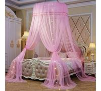 KongEU Moustiquaire de lit romantique et élégante en dentelle - Plusieurs tailles - Pour intérieur et extérieur - Rose - Pour lit de 1,2 m de largeur
