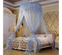 KongEU Moustiquaire de lit romantique et élégante en dentelle - Plusieurs tailles - Pour intérieur et extérieur - Gris - Pour lit de 1,8 m de largeur