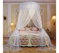 KongEU Moustiquaire de lit romantique et élégante en dentelle - Plusieurs tailles - Pour intérieur et extérieur - Blanc - Pour lit de 2 m de largeur