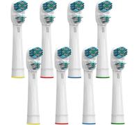 KongKay Lot de 8 têtes de brosse à dents de rechange pour Oralb Dual Clean, générique à double tête compatible avec brosse à dents électrique Oralb Braun