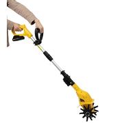 KONGKUNI Petite motoculteur électrique sans fil, 20 V 250 tr/min, 9,9 cm de large, cultivateur de jardin sans fil, alimenté par piles, poteau extensible pour pelouse, cour, culture du sol